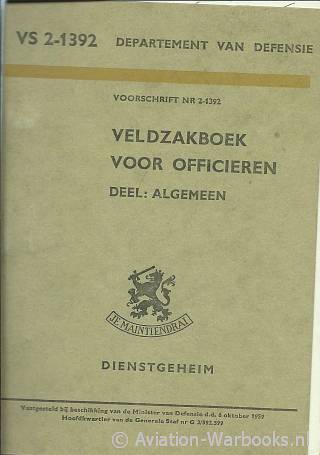 VS 2-1392 Veldzakboek voor Officieren