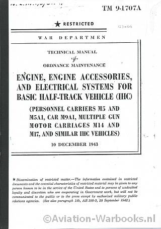 Technical Manual. Ordnance Maintenance Engine, Engine accesories. And elctrical Systems for basic Half-Track Vehicle