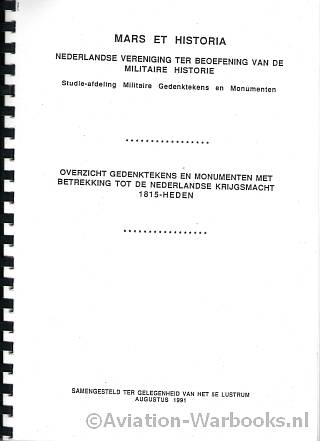 Overzicht gedenktekens en monumenten met betrekking tot de Nederlandse Krijgsmacht 1814 - Heden